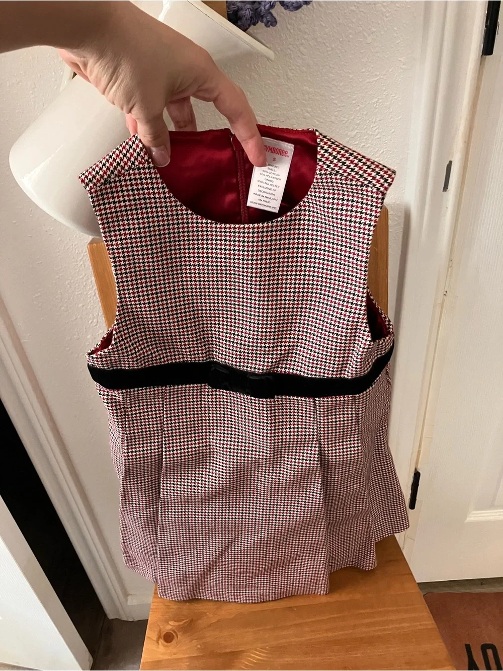 Gymboree Red and Black Houndstooth Girls' Sleeveless Top